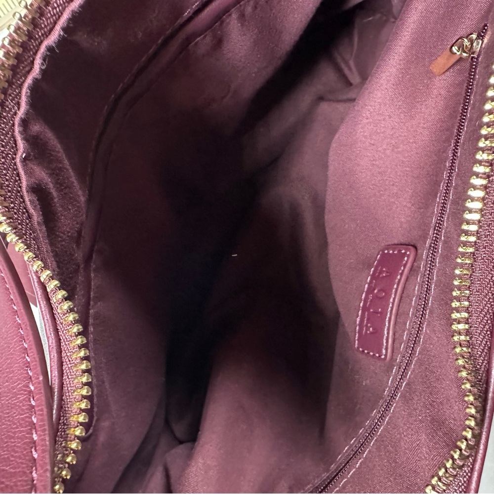 AOTA Anthropologie Wine Bow Shoulder Bag Slouchy Hobo Coquette Vegan Recycled - Picture 14 of 16